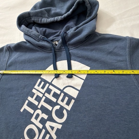The North Face Blue Pullover Hoodie Men's Large Logo Sweatshirt Kangaroo Pocket - Picture 16 of 16